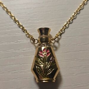 H&M Gold and Pink Necklace with Vintage Charm